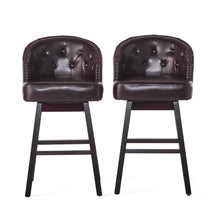 Load image into Gallery viewer, 360 Degree Swivel Bar Stool With Stunning Nailhead Trim (Set of 2)