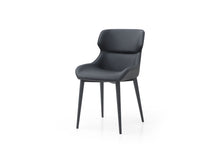 Load image into Gallery viewer, Faux Leather Steel Wing Back Dining Side Chair - Black