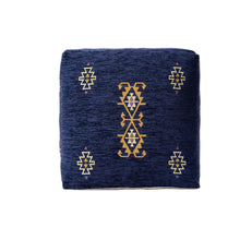 Load image into Gallery viewer, Polyester Blend Ottoman 18" - Blue