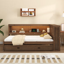 Load image into Gallery viewer, Daybed With Storage Shelves, LED, USB, And Trundle