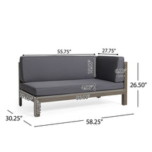 Load image into Gallery viewer, Aura - 2 Piece Outdoor Set With X Back Left Bench And Corner - Dark Gray