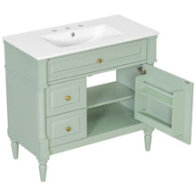 Load image into Gallery viewer, Freestanding Bathroom Vanity With Sink, Adjustable Shelf, Flip Drawer