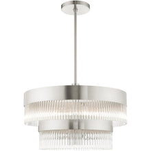 Load image into Gallery viewer, 24" Seven Light Dimmable Chandelier With Shades - Nickel