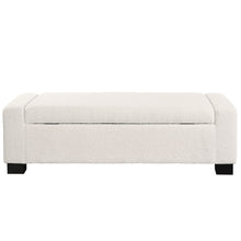 Load image into Gallery viewer, Textured Boucle Ottoman Bench With Hinged Lid For Seating And Storage - Beige