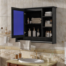 Load image into Gallery viewer, Modern Wall Mounted Mirror Cabinet With Adjustable Shelf, Soft Close Door, And Towel Bar