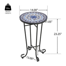 Load image into Gallery viewer, French Country Patio Side Table With Vibrant Tile Top