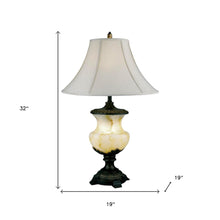 Load image into Gallery viewer, Metal And Alabaster Table Lamp - Black
