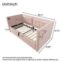 Load image into Gallery viewer, Upholstered Hydraulic Storage Daybed With USB & Type C Charging