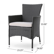 Load image into Gallery viewer, Dimensional Outdoor Dining Chair With Cushion Seat And Iron Frame (Set of 2)