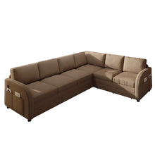 Load image into Gallery viewer, L-Shaped Couch With Pull-Out Bed, Convertible Sleeper Sofa With Side Pocket & USB Port