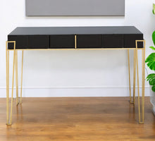 Load image into Gallery viewer, 48" Mirrored Glass Console Table - Black