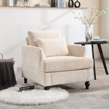 Load image into Gallery viewer, Modern Mid Century Wood Frame Armchair With Tufted Design