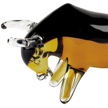 Load image into Gallery viewer, Murano Bull Figurine Tabletop Sculpture (376106) - Clear / Brown / Black