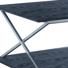 Load image into Gallery viewer, Stainless Steel Coffee Table With Shelf - Black And Silver