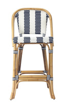 Load image into Gallery viewer, Natural Rattan Bar Chair - Blue / White