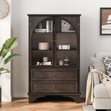Load image into Gallery viewer, Glass Door Display Case With 2 Drawers And Adjustable Shelf