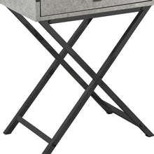 Load image into Gallery viewer, 24" Wood And Metal End Table With Drawer - Black And Gray