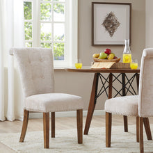 Load image into Gallery viewer, Roll Back Button Tufted Armless Dining Chairs (Set of 2) - Cream