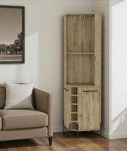 Load image into Gallery viewer, 71" Wood Corner Bar Cabinet With Two Doors - Brown