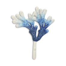 Load image into Gallery viewer, 5" Cast Iron Coral Wall Hook - Blue / White