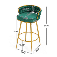 Load image into Gallery viewer, Modern Low Back Upholstered Counter Height Bar Stools (Set of 2)