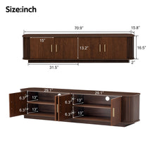 Load image into Gallery viewer, 70" TV Stand With Ample Storage, Refined Curved Corners - Dark Brown