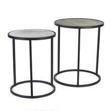 Load image into Gallery viewer, Solid Wood Round Nested Tables (Set of 2) - Dark Gray And Light Gray