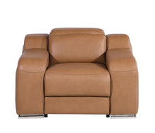 Load image into Gallery viewer, Chestnut Italian Leather Wall Hugger Recliner With USB - Chestnut