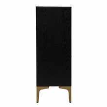 Load image into Gallery viewer, Modern Rustic And Faux Rattan Bar Cabinet - Black