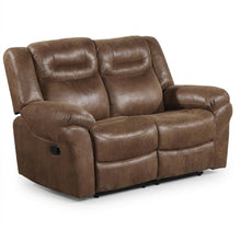 Load image into Gallery viewer, 1 Piece Power Reclining Loveseat With USB Port, Fully Upholstered Pillow Arms And Headrest - Brown