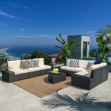 Load image into Gallery viewer, Santa Cruz - 8 Piece Outdoor Sectional Set - Dark Brown