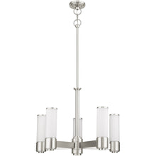 Load image into Gallery viewer, 20" Five Light Dimmable Chandelier With Shades - Nickel
