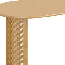Load image into Gallery viewer, Double Pedestal Base Oval Wood Dining Table - Natural / Light Brown