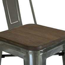 Load image into Gallery viewer, Solid Wood And Metal Low Back Bar Height Bar Chairs (Set of 4) - Brown And Gray