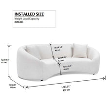 Load image into Gallery viewer, Curved 3 Seater Sofa For Living Room - White