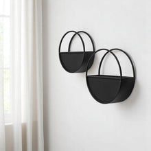 Load image into Gallery viewer, Round Hanging Planters (Set of 2) - Black