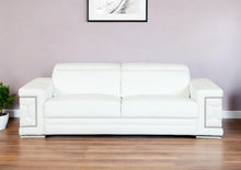 Load image into Gallery viewer, Silver Legs Sofa Italian Leather - White