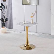 Load image into Gallery viewer, Square Tulip Dining Table For 2 - 4 People - Golden / White