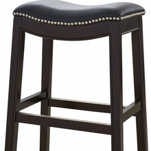Load image into Gallery viewer, Solid Wood Backless Bar Height Bar Chair - Black / Espresso