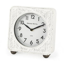 Load image into Gallery viewer, Square Table Clock - White