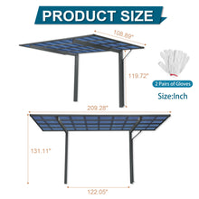 Load image into Gallery viewer, Outdoor Carport, Single Carport Aluminum Metal Frame And Polycarbonate Panels Car Port For Outdoor Driveway Car, Truck - Charcoal