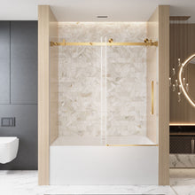 Load image into Gallery viewer, Frameless Single Sliding Shower Door With Handle And Square Tube Track