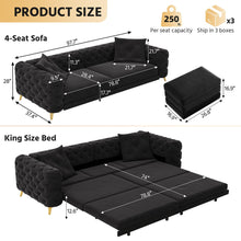 Load image into Gallery viewer, 3 In 1 Convertible Sleeper, Deep Seat Pull Out Sofa Bed, Button Tufted