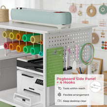Load image into Gallery viewer, Large Heat Press Table With Charging Station, Movable Workbench For Diy Sublimation - White