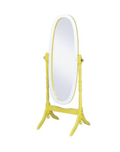 Load image into Gallery viewer, 59" Oval Solid Wood Framed Freestanding Cheval Mirror - Yellow