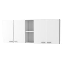 Load image into Gallery viewer, 59" Wood Wall Mounted Accent Cabinet With Four Doors - White