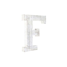 Load image into Gallery viewer, Wash Wooden Initial Letter F Sculpture - White