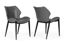 Load image into Gallery viewer, Faux Leather Industrial Dining Chairs (Set of 2) - Gray
