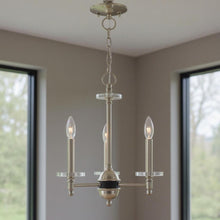 Load image into Gallery viewer, 18'' Three-Light Dimmable Chandelier With Shades - Nickel