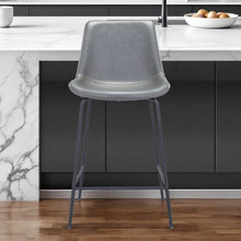 Load image into Gallery viewer, Steel Low Back Counter Height Bar Chair - Gray And Black